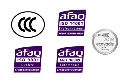 Certifications ISO, IATF, CCC and Ecovadis IP3